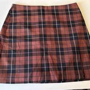 Aritzia Plaid A-Line Skirt - Black and Brown (Never Worn)